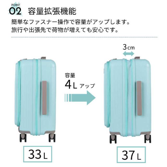 アクタス フロントオープンキャリー New York PM1：00 (lavender) 機内