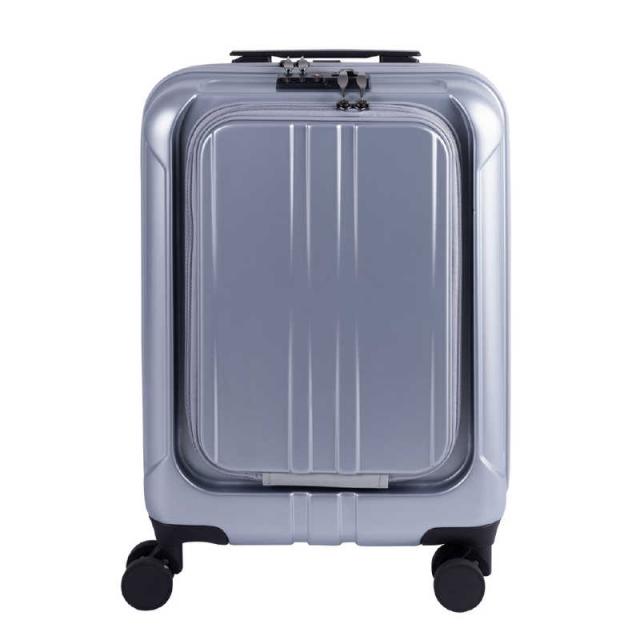 GRAND+　フロントオープンキャリー Sサイズ 機内持込 ビジネスキャリー QUICK ( クイック ) ［TSAロック搭載］ シルバー　62-97233 GRAND+ フロントオープンキャリー Sサイズ 機内持込 ビジネスキャリー