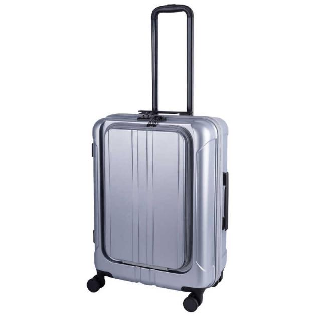 GRAND+　フロントオープンキャリー Mサイズ 無料預入 ビジネスキャリー QUICK ( クイック ) ［TSAロック搭載］ シルバー　62-97243 GRAND フロントオープンキャリー Mサイズ 無料預入 ビジネスキャリー