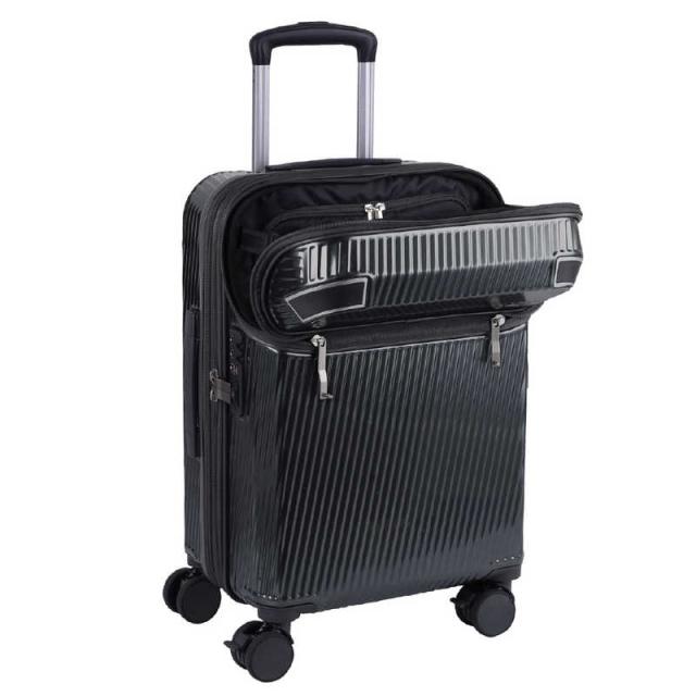 トラベリスト　トップオープン型キャリー ストッパー付 機内持込 ( Sサイズ ) アクセル ［ TSAロック搭載 ］ ガンメタ　76-25191 トラベリスト トップオープン型キャリー ストッパー付 機内持込 ( S