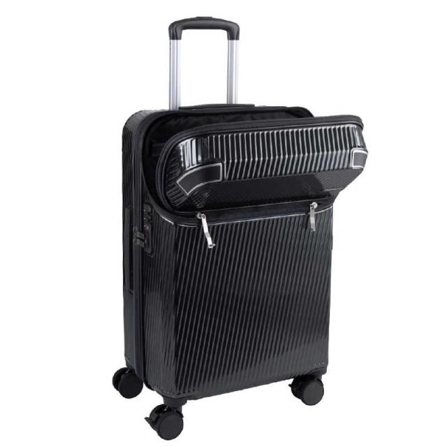 トラベリスト　TRAVELIST スーツケース アクセル Mサイズ トップオープン ストッパー 拡張機能付き 宿泊目安：5泊〜1週間 [TSAロック搭載 / 51L] ガンメタ　76-25201_5