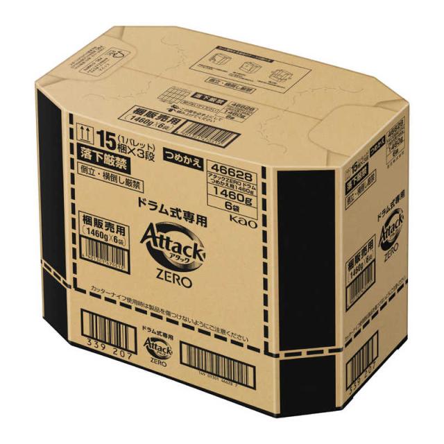 花王　アタックZEROドラム式専用つめかえ用1460g梱販売用 アタック　AZドラカエ1460Gコウ