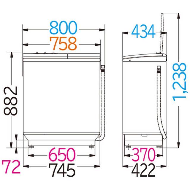 日立　HITACHI　二槽式 洗濯機 青空 洗濯 6.5kg　PS-65AS2-W ホワイト（標準設置無料）