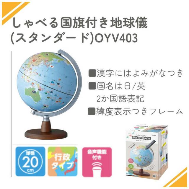 レイメイ　しゃべる国旗付き地球儀 スタンダード (20cm)　OYV46_7