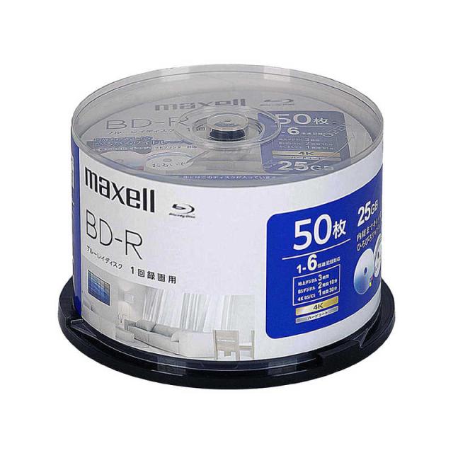 マクセル　録画用ブルーレイディスク BD-R 50枚入り maxell ［50枚 / 25GB / インクジェットプリンター対応］　BRV25WPH.50SP