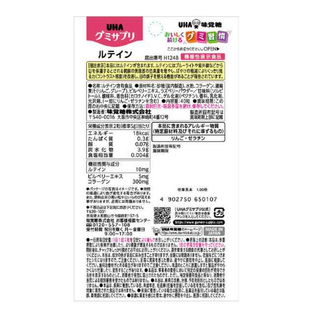 ゆうパケット）UHA味覚糖 グミサプリ 鉄 20日分 40粒