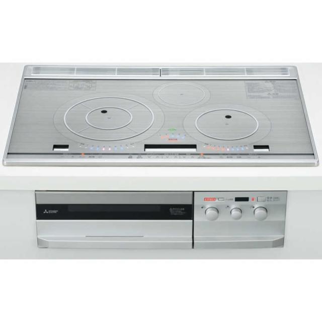 三菱　MITSUBISHI　ビルトインIHクッキングヒーター PT316Hシリーズ びっくリングIH [75cm幅 3口IH] ロイヤルシルバー(宅配商品)　CS-PT316HNWSR