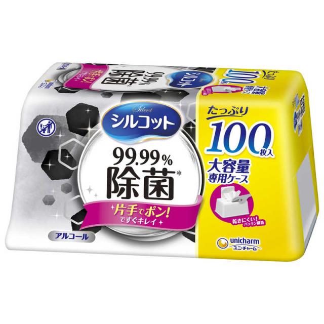 ユニチャーム　シルコット99.99%除菌ウェットティッシュ本体大容量100枚　