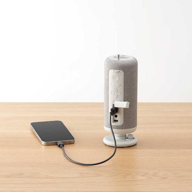RHYTHM 音楽的リズム CRANKSPEAKER もしもの時も給電、くつろぎのラジオ受信機付き添い人 ［防滴 / Bluetooth相応う］ ともし火薄墨色 9YYA50RH08