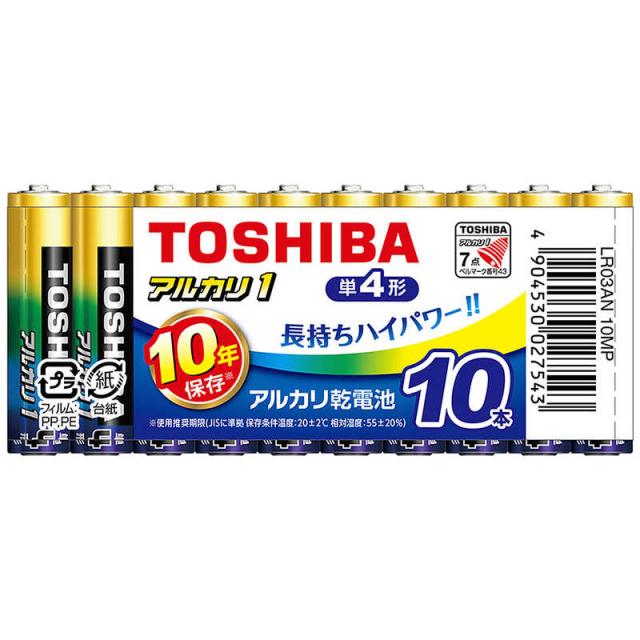 東芝　TOSHIBA　単4乾電池 アルカリ1 [アルカリ/10本]　LR03AN 10MP