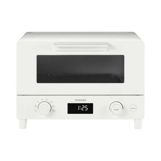 東芝　TOSHIBA　オーブントースター 1400W/食パン2枚 ミルキーホワイト　HTR-W7-W