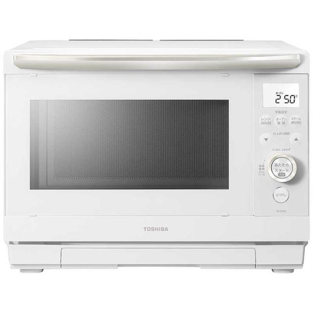 東芝　TOSHIBA　過熱水蒸気オーブンレンジ 26L フラット 石窯ドーム ワイド＆コンパクト ホワイト　ER-D90B-W