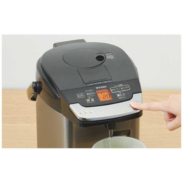 タイガー　TIGER　電気ポット ［3.0L /蒸気レス機能つき］ ブラック　PIG-H300K