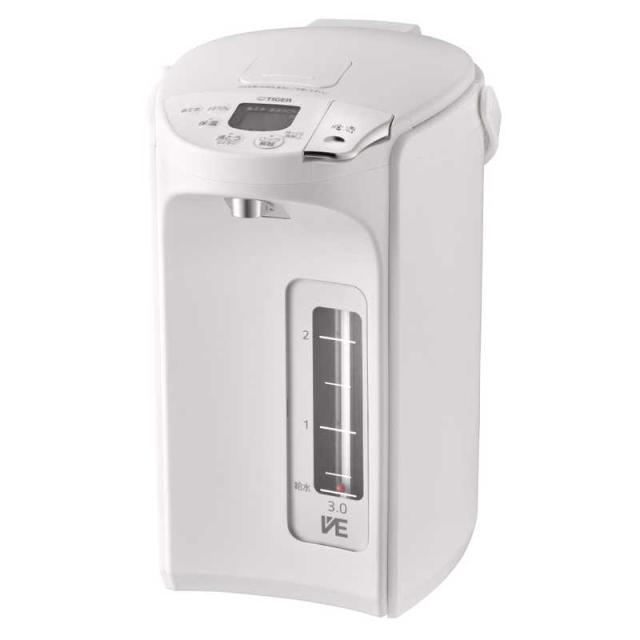 タイガー　TIGER　電気ポット ［3.0L /蒸気レス機能つき］ アーバンホワイト　PIP-G300WE