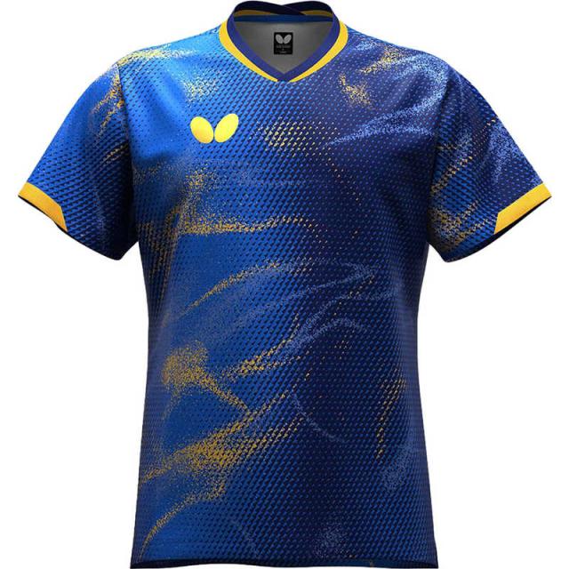 バタフライ　卓球用品 Butterfly  エリスター12・シャツ  [男女兼用 /Lサイズ] ダークブルー (返品交換不可)　47120