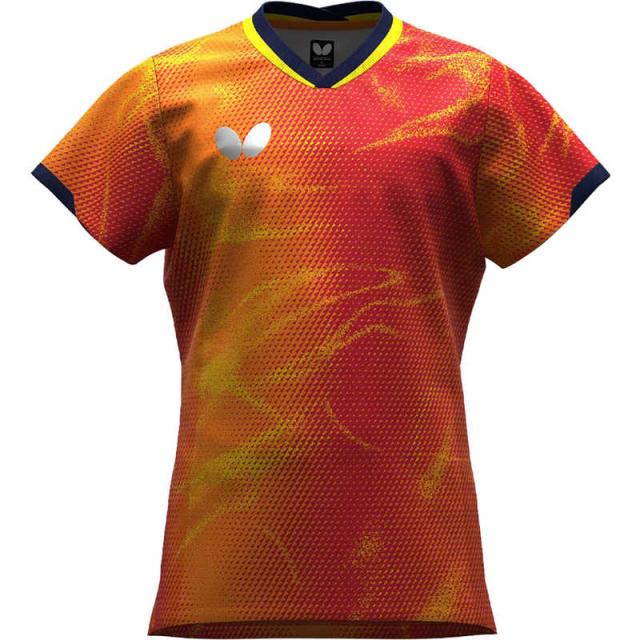 バタフライ　卓球用品 Butterfly ジュニア エリスター12・シャツ・ジュニア ダージリンレッド 140　47130