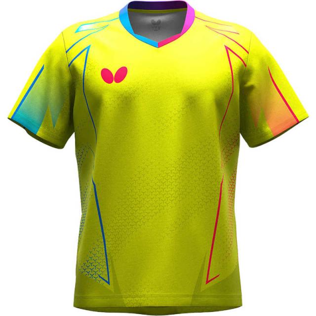 バタフライ　卓球用品 Butterfly ユニセックス ネイサス・シャツ ライム XO　47180
