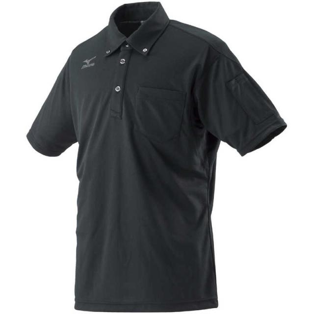 ミズノ　ワークボタンダウンポロシャツ半袖［ユニセックス］ 3XL-8 09：ブラック　C2JA818009