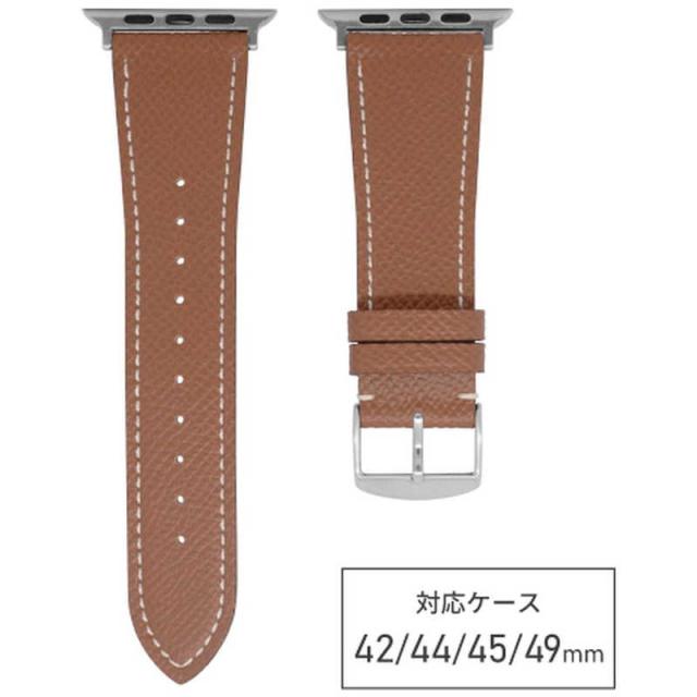 バンビ　Apple Watch 対応 バンド 本革 ワープロラックス (対応ケースサイズ：49/45/44/42mm) ブラウン　RWC046CW