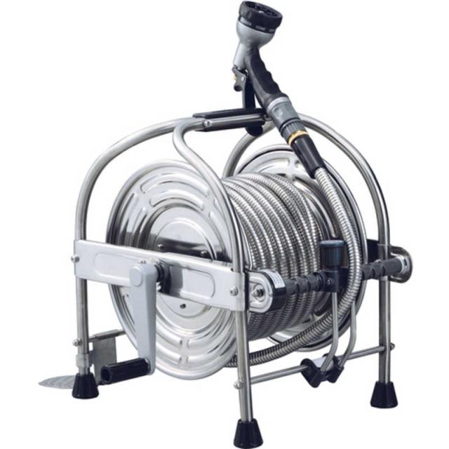 ハタヤリミテッド　ハタヤ 大口径型オールステンレス蛇腹ホースリール 15m　SSA15J