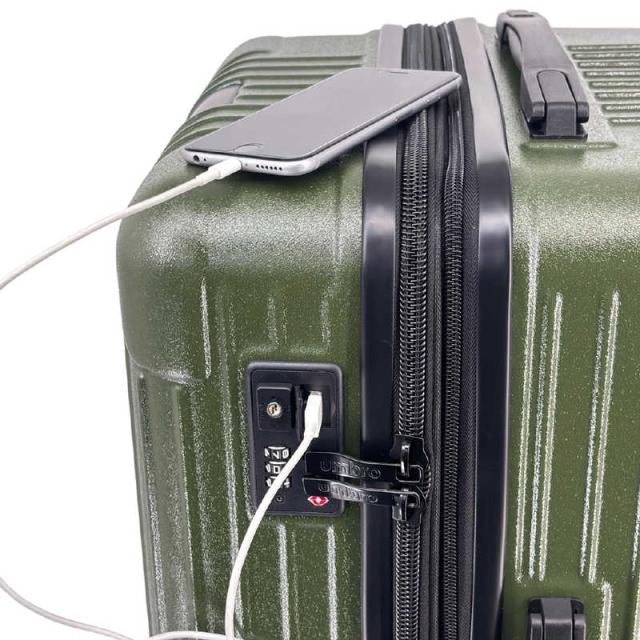 アンブロ トランク型ハードスーツケース 拡張機能付き USBポート付