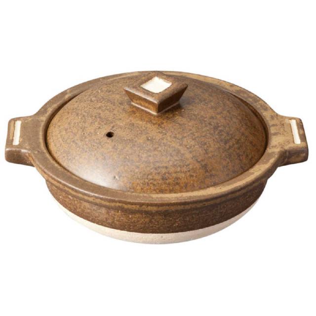 ヤマ庄陶器　土鍋 1.2L 直火専用 Hangout 電子レンジ対応 オーブン対応 2人用鍋　HG2