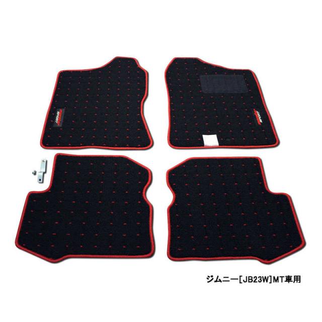 MONSTERSPORT　フロアマット ジムニー［JB23W］ / ジムニーシエラ［JB43W］ MT車用 ブラック×レッド　894500-5200M