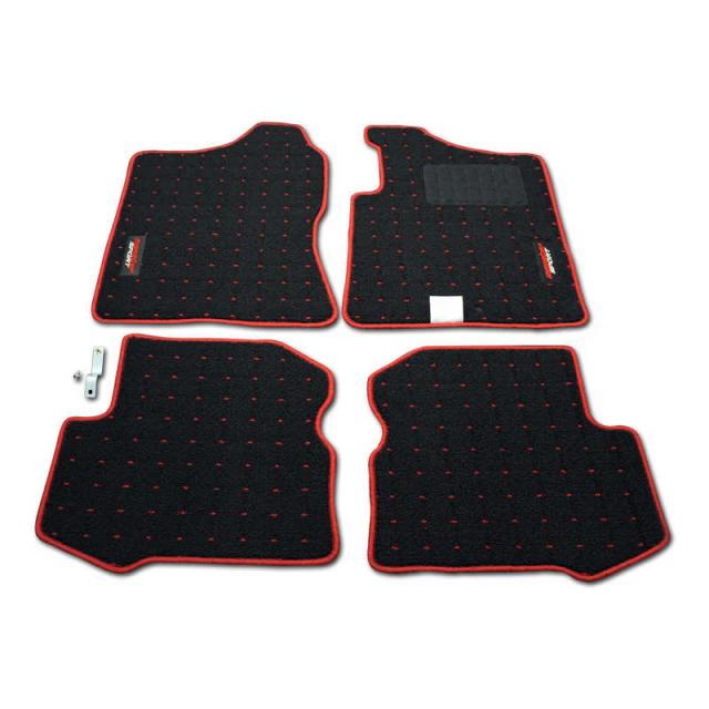 MONSTERSPORT　フロアマット ジムニー［JB23W］ / ジムニーシエラ［JB43W］ AT車用 ブラック×レッド　894550-5200M