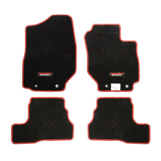 MONSTERSPORT　フロアマット ジムニー［JB64W］ / ジムニーシエラ［JB74W］ MT車用 ブラック×レッド　894500-5500M