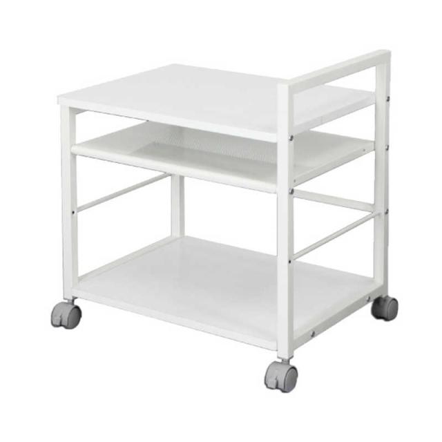 レメックスジャパン　デスクの下に収納可能 プリンターワゴン デスクワゴン(W48.5×D37×H53cm)(床から天板までの高さ：約45cm) 白木目 REMEX　PJC-7001-WH