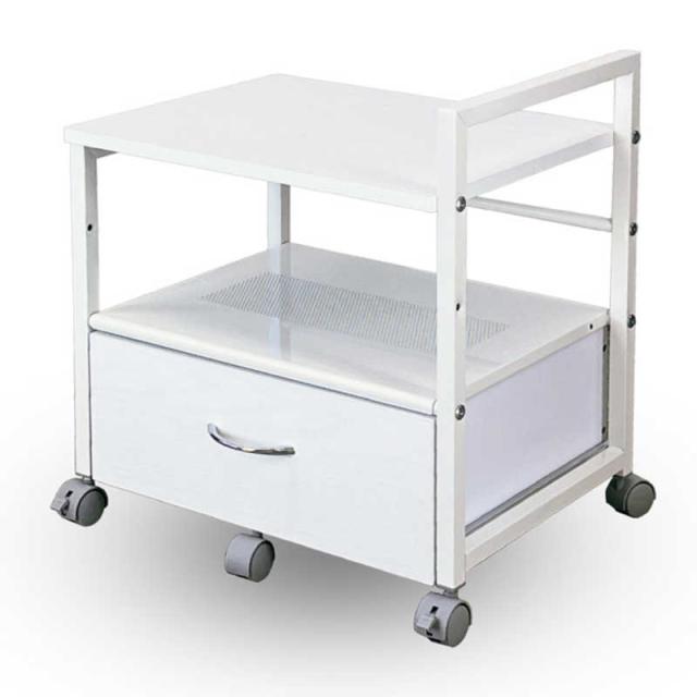 レメックスジャパン　引出し付き デスクの下に収納可能 プリンターワゴン デスクワゴン(W48.5×D37×H53cm)(床から天板までの高さ：約45cm) 白木目 REMEX　PJC-7002-WHの通販は