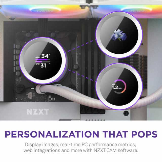 NZXT 水冷CPUクーラー KRAKEN360RGB ホワイト [ 120mmRGBファンx3