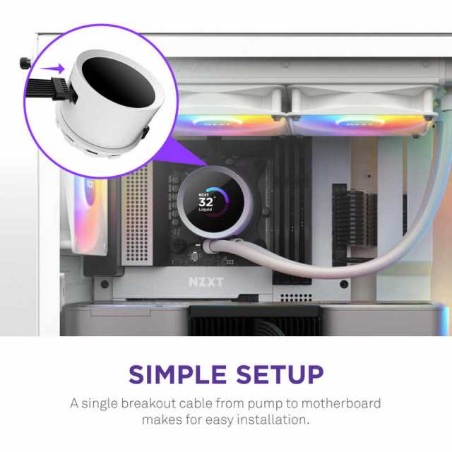 NZXT 水冷CPUクーラー KRAKEN360RGB ホワイト [ 120mmRGBファンx3