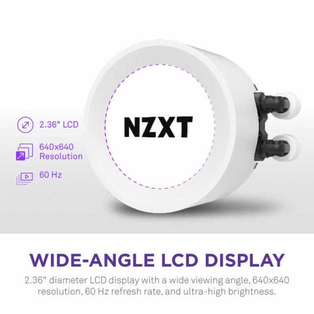 NZXT　水冷CPUクーラー KRAKEN ELITE360RGB ホワイト [ 120mmファンx3 / 2.36液晶ヘッド ]  RL-KR360E-W1 ホワイト　RL-KR36E-W1｜au PAY マーケット