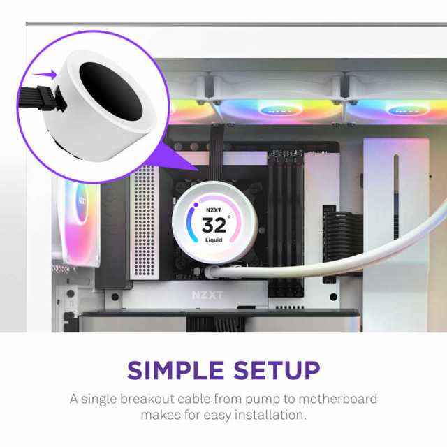 NZXT 水冷CPUクーラー KRAKEN ELITE360RGB ホワイト [ 120mmファンx3