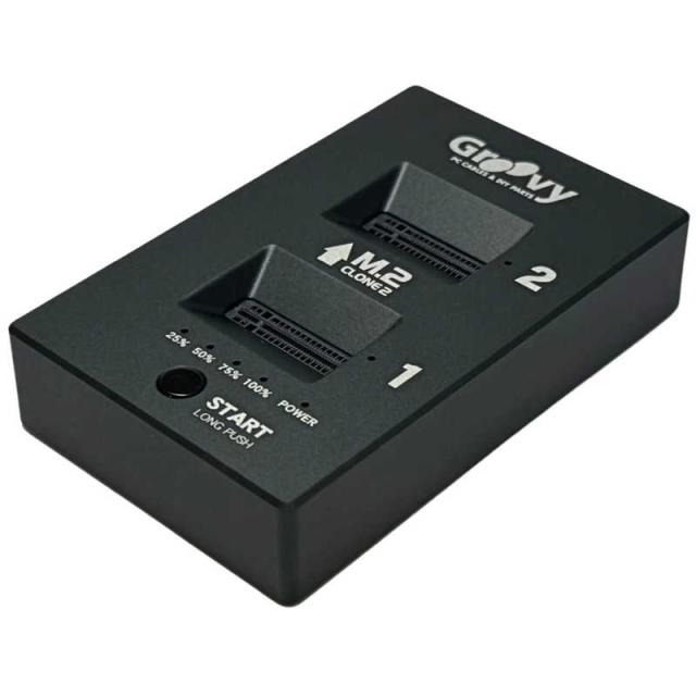 タイムリー　SSDスタンド USB-C接続 クローン(Mac/Windows11対応) AOK-NVMERCL-20G ［M.2対応 / NVMe＆SATA / 2台］ ブラック　UD-M2CL2