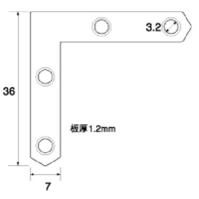 福井金属工芸 ステンレス角金具36×7 500個入 NO.6261の通販は