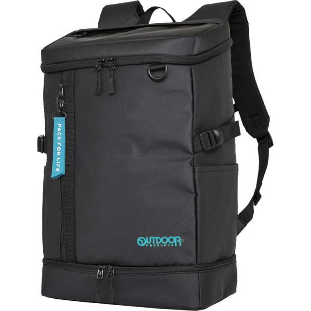 OUTDOOR　ボックスリュック スクールリュック 通学 通勤 大容量 35L 2層タイプ 15.6インチ PC対応 撥水 ブルー/ブラック　OD-11194-BLBK