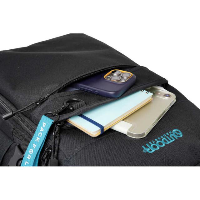 OUTDOOR　デイパック スクールリュック 通学 通勤 大容量 35L ダブルルーム 15.6インチ PC対応 タブレット収納 撥水 ブルー/ブラック　OD-11197-BLBK_11