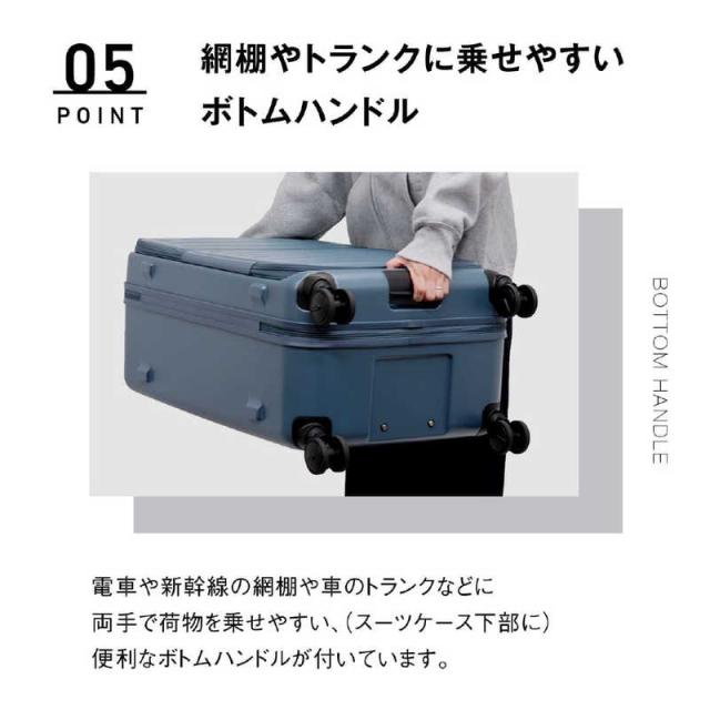 オルティモ　スーツケース フロントオープン ハーフオープン ファスナータイプ 旅行日数目安：10日程度 約97L ストッパー付き アクアマリン　OT-0857-67N-AM_7