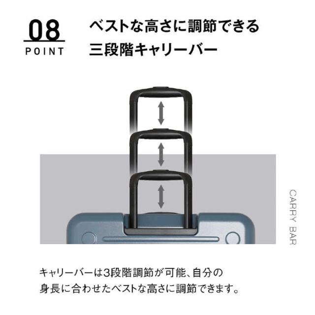 オルティモ　スーツケース フロントオープン ハーフオープン ファスナータイプ 旅行日数目安：10日程度 約97L ストッパー付き アクアマリン　OT-0857-67N-AM_10