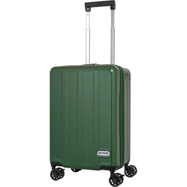 OUTDOOR　スーツケース ファスナータイプ 旅行日数目安： 3〜4泊 37L TSAロック搭載 内装仕切り付き フットストッパー付き 機内持ち込みサイズ ［TSAロック搭載］ グリーン　OD-0904-48-GR