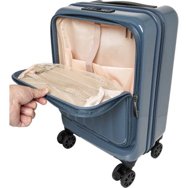 TRAVELEARTH　スーツケース ファスナータイプ 旅行日数目安：1泊 約27L 拡張時31L コインロッカーサイズ フロントオープン アイボリー　TE-0905-42-IV_7
