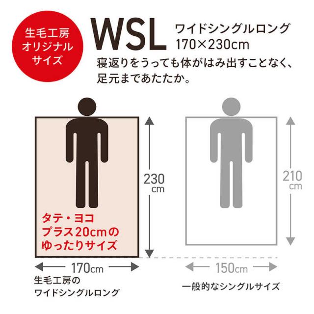 生毛工房 肌掛け羽毛布団生毛ふとん PR310-B2 ワイドシングル 