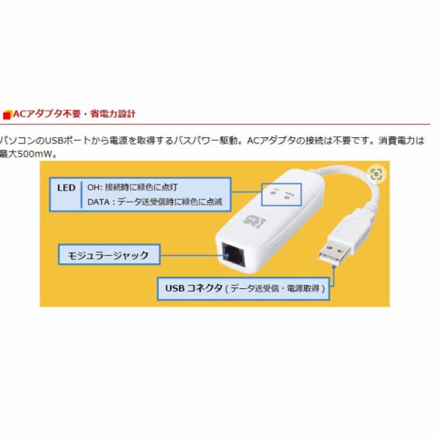 ラトックシステム 〔モデム〕 USB 56K DATA 14.4K FAX Modem RS-USB56N