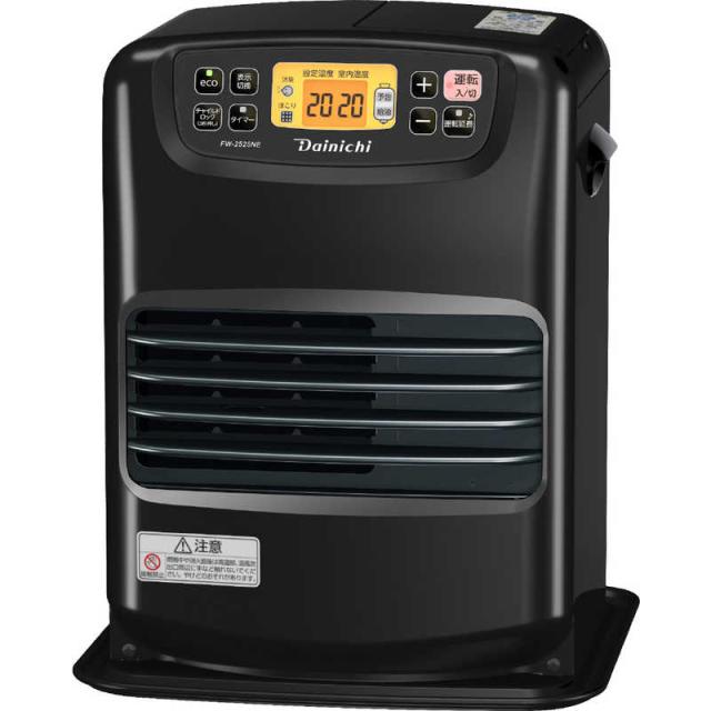 ダイニチ工業　石油ファンヒーター NEタイプ 木造7畳まで コンクリート9畳まで タンク容量3.5L チャコールブラック　FW-2525NE-K