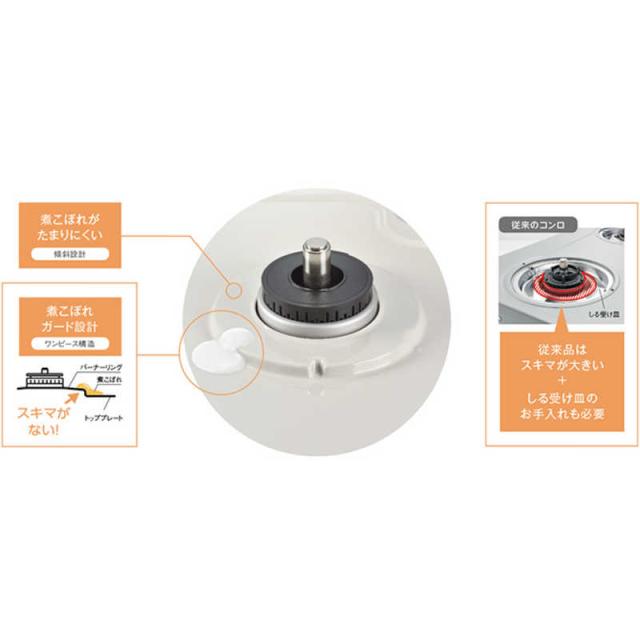 リンナイ　Rinnai　ガスコンロ(グリル無し) 右強火 ブラック 60cm 都市ガス12・13A 右強火 　KG64-2HSR