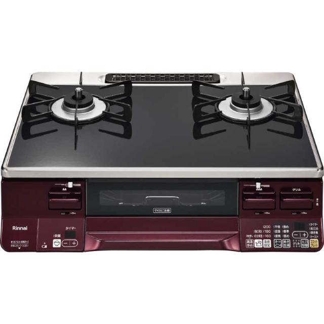 リンナイ　Rinnai　ガステーブルコンロ ブラック レッド 約60cm 都市ガス12・13A 右強火　RTE65VARBA-GR