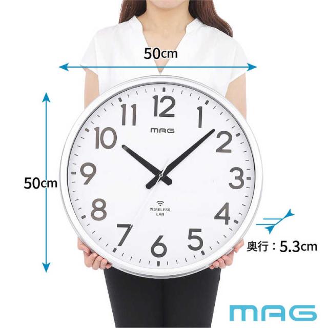 MAG　無線LAN(Wi-Fi)でネットと接続し時刻を同期できる大型サイズの掛時計　W825SMZ_12
