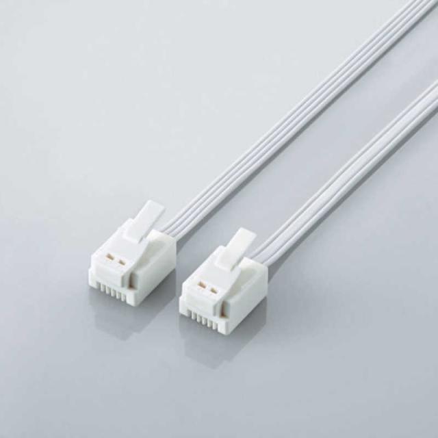 エレコム　ELECOM　スリムモジュラーケーブル (2.0m/4極6芯/爪折れ防止/ホワイト)　MJ-T2WH